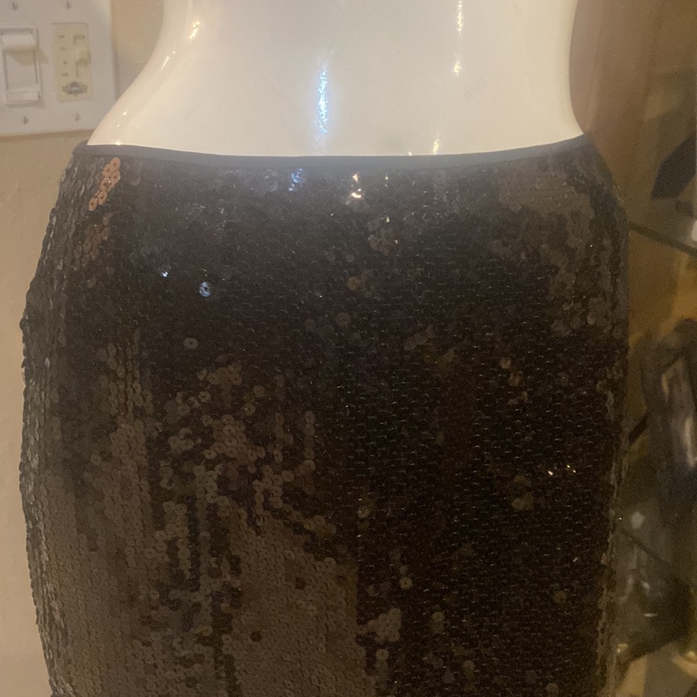 INC International Concepts Black Sequins Beaded Pencil Skirt Sz 6P - Picture 3 of 5